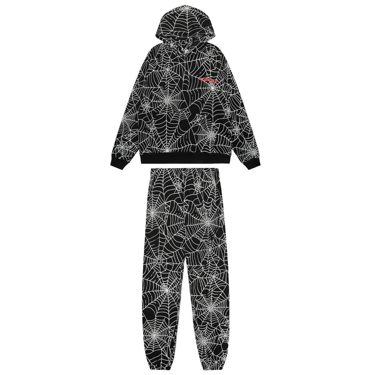 Sp5der Spider-Web Hoodie & Jogger Matching Set — front