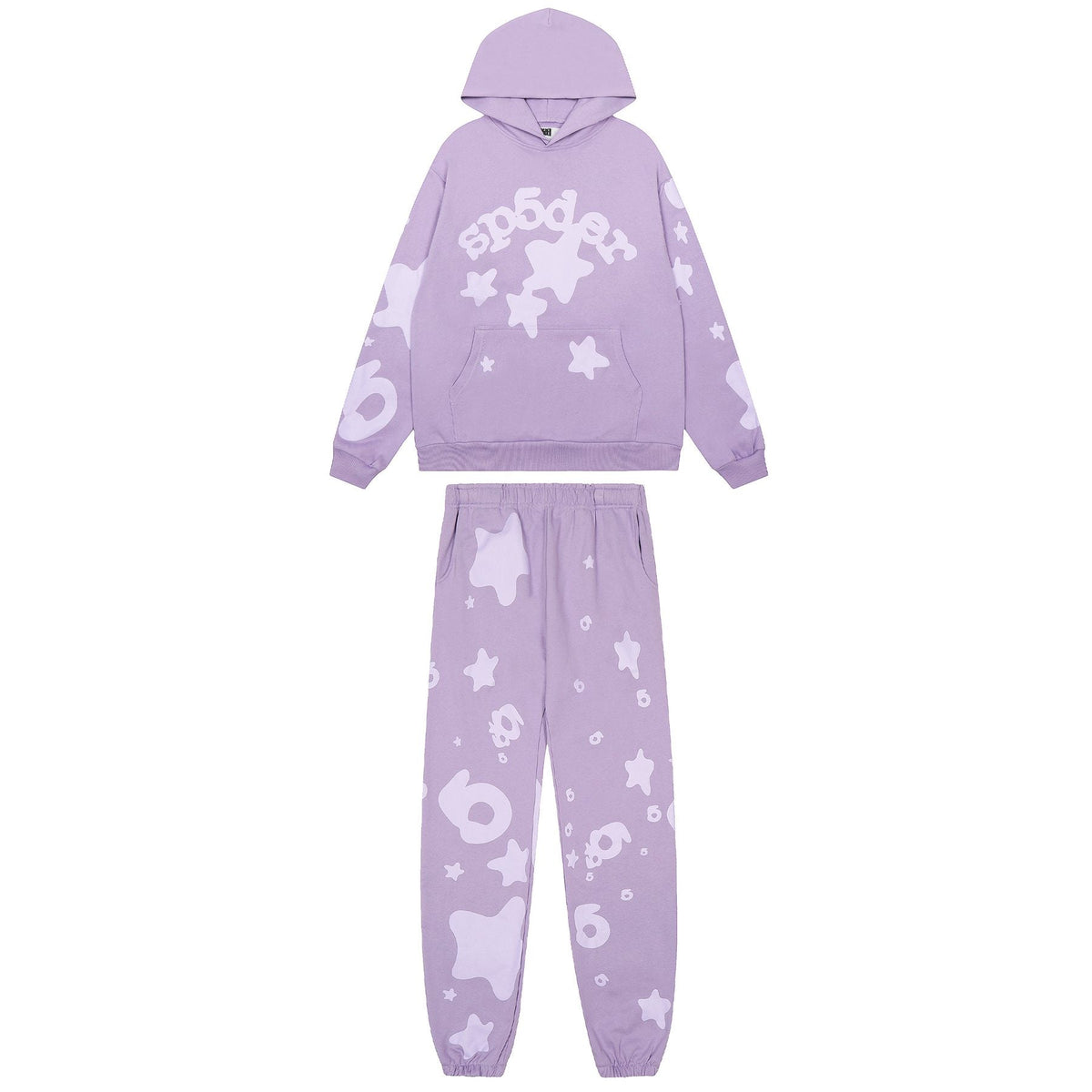 Sp5der Star Graphic Hoodie & Jogger Matching Set — front